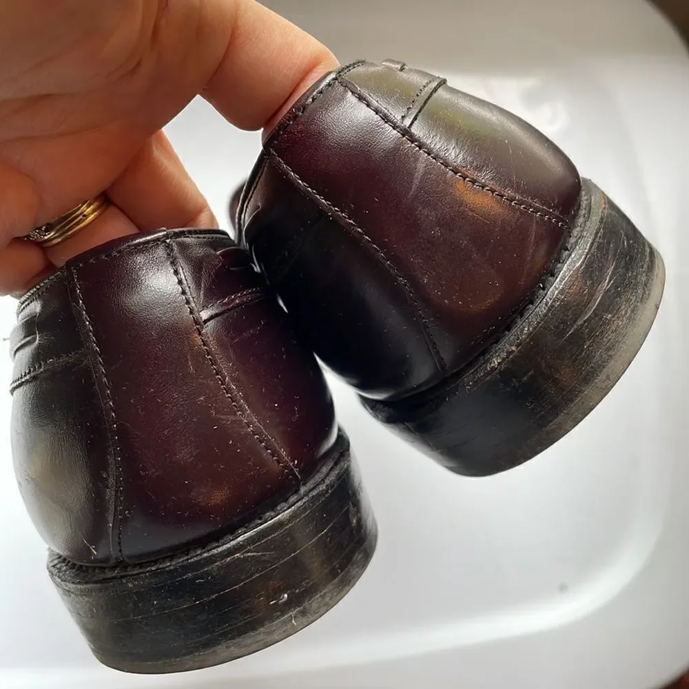 Allen Edmonds Windham burgundy leather oxford type slip‎ on dress shoes